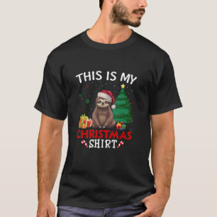 Dit is mijn luie kerstmuts kerstpyjama t-shirt