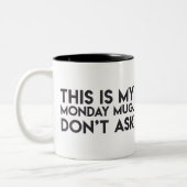 "Dit is mijn maandag Mok. Vraag het niet" Mok (Links)