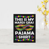 Dit Is Mijn Mardi Gras Pyjama Kleding Kaart (Gele Bloem)