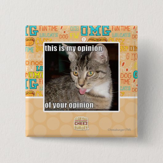 dit is mijn mening vierkante button 5,1 cm (Voorkant)