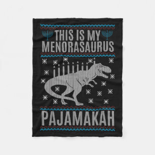 Dit is mijn menorah-saurus Happy Chanoeka dinosaur Fleece Deken