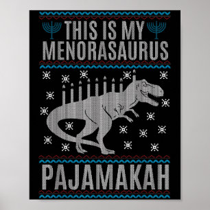 Dit is mijn menorah-saurus Happy Chanoeka dinosaur Poster