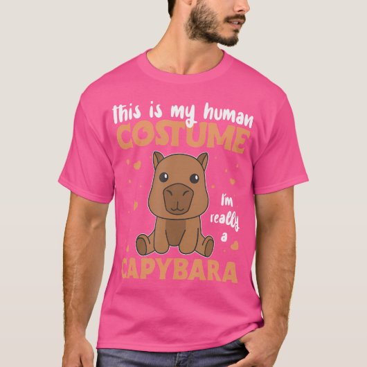 Dit is mijn mens. Ik ben echt een capibara T-shirt (Voorkant)