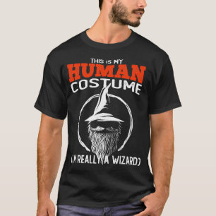Dit is mijn menselijk kostuum... als tovenaar t-shirt