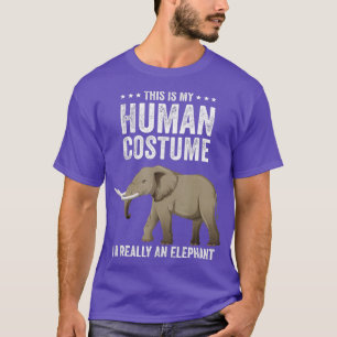 Dit is mijn menselijk kostuum... echt een olifant t-shirt