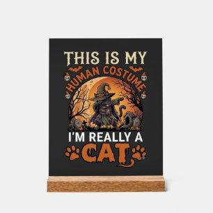 Dit Is Mijn Menselijk Kostuum Echt Kat Halloween H Acryl Bord