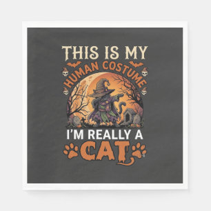 Dit Is Mijn Menselijk Kostuum Echt Kat Halloween H Servet