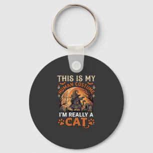 Dit Is Mijn Menselijk Kostuum Echt Kat Halloween H Sleutelhanger