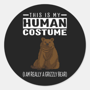 Dit is mijn menselijk kostuum. Ik ben echt een gri Ronde Sticker
