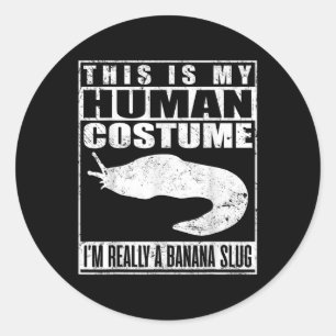 Dit is mijn menselijk kostuum in een halloweel van ronde sticker
