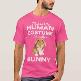 Dit Is Mijn Menselijke Kawaii Konijn Konijn Cospla T-shirt