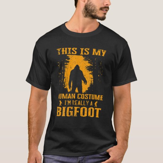 Dit is mijn menselijke kostume Bigfoot Sasquatch F T-shirt (Voorkant)