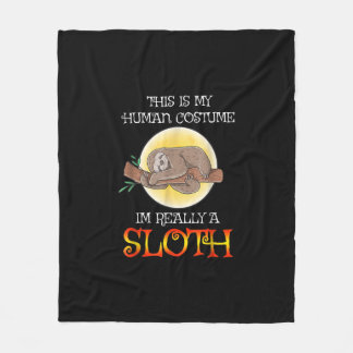 Dit is mijn menselijke kostume Funny Sloth Hallowe Fleece Deken