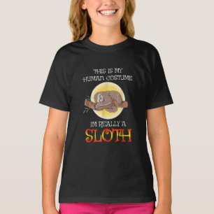 Dit is mijn menselijke kostume Funny Sloth Hallowe T-shirt
