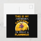 Dit Is Mijn Menselijke Kostuum Echt Flamingo Hallo Feestdagenkaart (Voorkant / Achterkant)