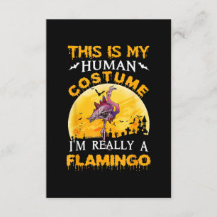Dit is mijn menselijke kostuum Flamingo Halloween Informatiekaartje