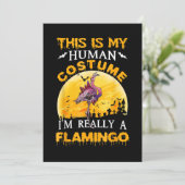 Dit is mijn menselijke kostuum Flamingo Halloween Save The Date (Staand voorkant)