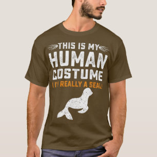 Dit is mijn menselijke kostuum grappige zeehond fa t-shirt