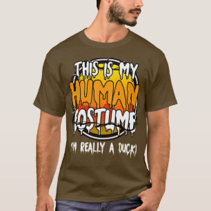 Dit is mijn menselijke kostuum in echt een eend gr t-shirt
