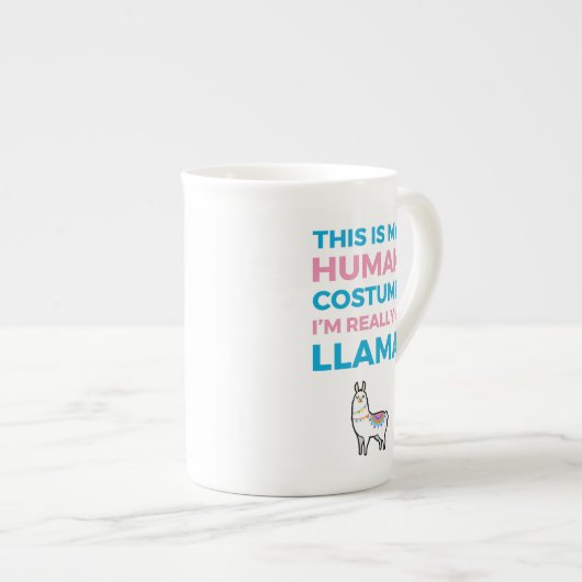 Dit is mijn menselijke kostuum - Llama Edition I Porselein Kop (Voorkant rechts)