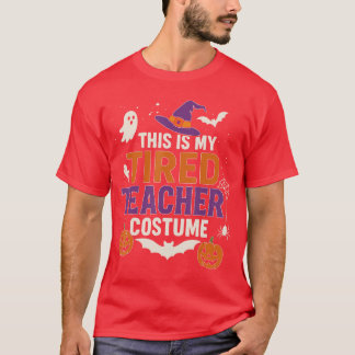 Dit is mijn moeë juffen kostuum Funny Halloween D T-shirt