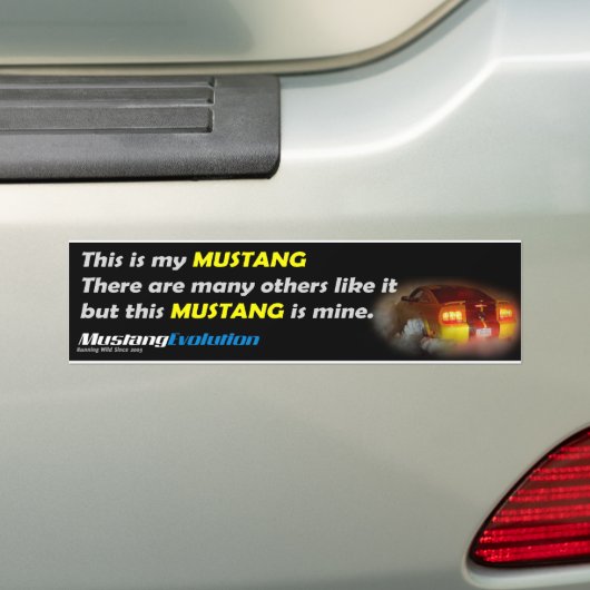 Dit is mijn Mustang! Bumpersticker (Op auto)