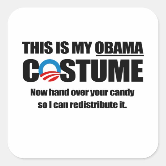 Dit is mijn Obama Costume Vierkante Sticker (Voorkant)