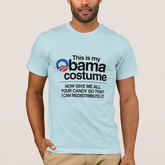 DIT IS MIJN OBAMA-KOSTUMIE NU GEEF ME JE SNOEP T-SHIRT (Voorkant)