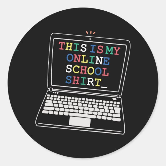 Dit is mijn online schoolshirt ronde sticker (Voorkant)