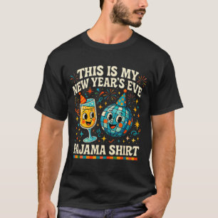 Dit is mijn oud en nieuw pyjama grappig retro cade t-shirt