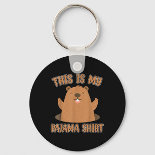 Dit is mijn Pajama Groundhog Day Shirt voor mannen Sleutelhanger