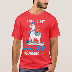 Dit is Mijn Pajamakah Funny Llama Hanukkah Pajama T-shirt