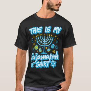 Dit is mijn Pajamakah Hanukkah Menorah Candles Fun T-shirt