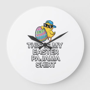 Dit is mijn Pasen Pyjama Shirt Kuiken Ei Jongens K Grote Klok