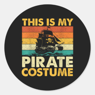 Dit is mijn piratenkostuum - Buccaneer Freebooter Ronde Sticker