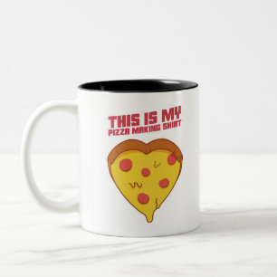 Dit Is Mijn Pizza Maken T-Shirt Hart Tweekleurige Koffiemok
