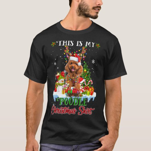 Dit is mijn poodle kerstfeest.. t-shirt (Voorkant)