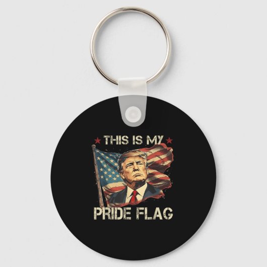 Dit is mijn Pride Flag American Flag Patriotic Sleutelhanger (Voorkant)