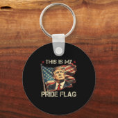 Dit is mijn Pride Flag American Flag Patriotic Sleutelhanger (Voorkant)
