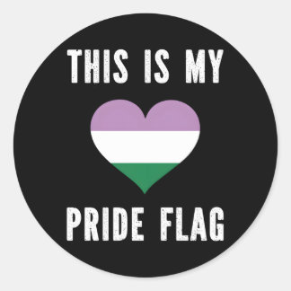 Dit is mijn Pride Flag Hu Gender Queer Ronde Sticker