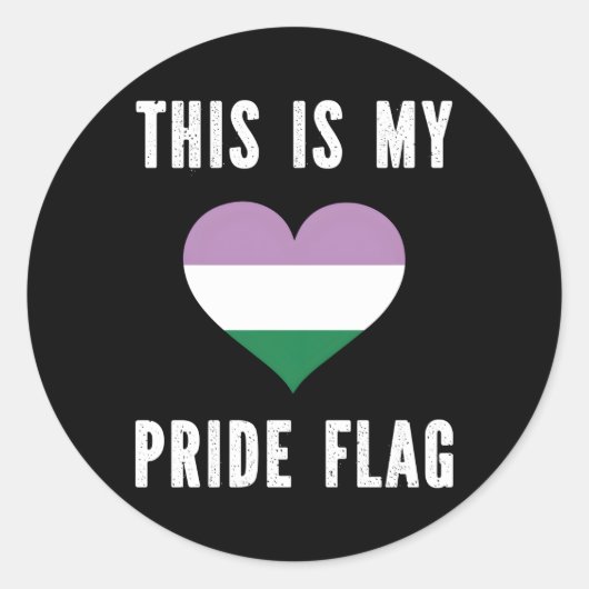 Dit is mijn Pride Flag Hu Gender Queer Ronde Sticker (Voorkant)