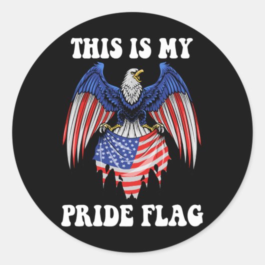 Dit is mijn Pride Flag USA Funny 4th - Fourth of J Ronde Sticker (Voorkant)