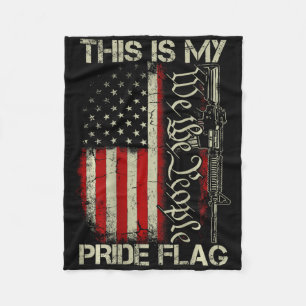 Dit is mijn Pride Flag USA Patriots Pistool Americ Fleece Deken