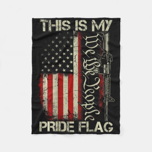 Dit is mijn Pride Flag USA Patriots Pistool Americ Fleece Deken (Voorkant)
