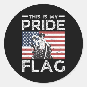 Dit is mijn Pride vlag 4th of July US American Ronde Sticker