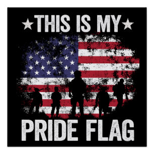 Dit is mijn Pride-vlag Amerikaanse soldaat militai Perfect Poster