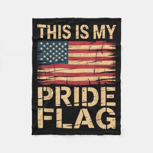 Dit is mijn Pride-vlag Amerikaanse trots van de VS Fleece Deken (Voorkant)