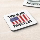 Dit is mijn Pride vlag Amerikaanse vlag, 4 juli Pa Bier Onderzetter (Linkerzijde)