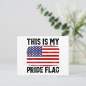 Dit is mijn Pride vlag Amerikaanse vlag, 4 juli Pa Feestdagenkaart (Staand voorkant)