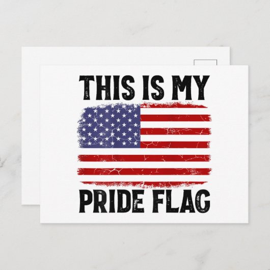 Dit is mijn Pride vlag Amerikaanse vlag, 4 juli Pa Feestdagenkaart (Voorkant / Achterkant)